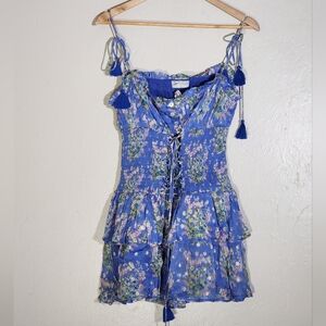 Fillyboo Blue Floral Dress with Tassels